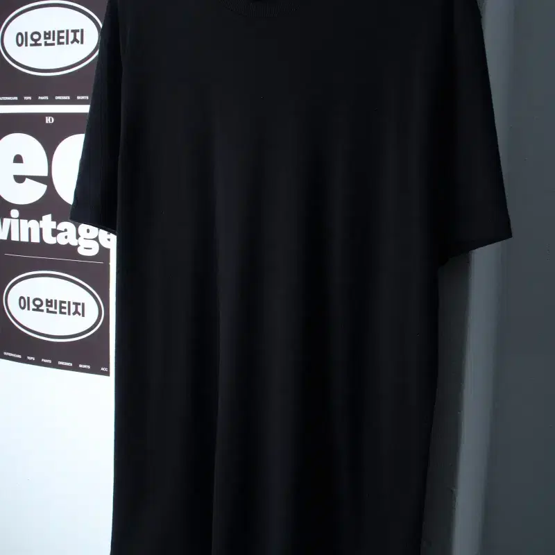 (XL-2XL) 자라 반팔 티셔츠 니트 무지 블랙 놈코어-H37928