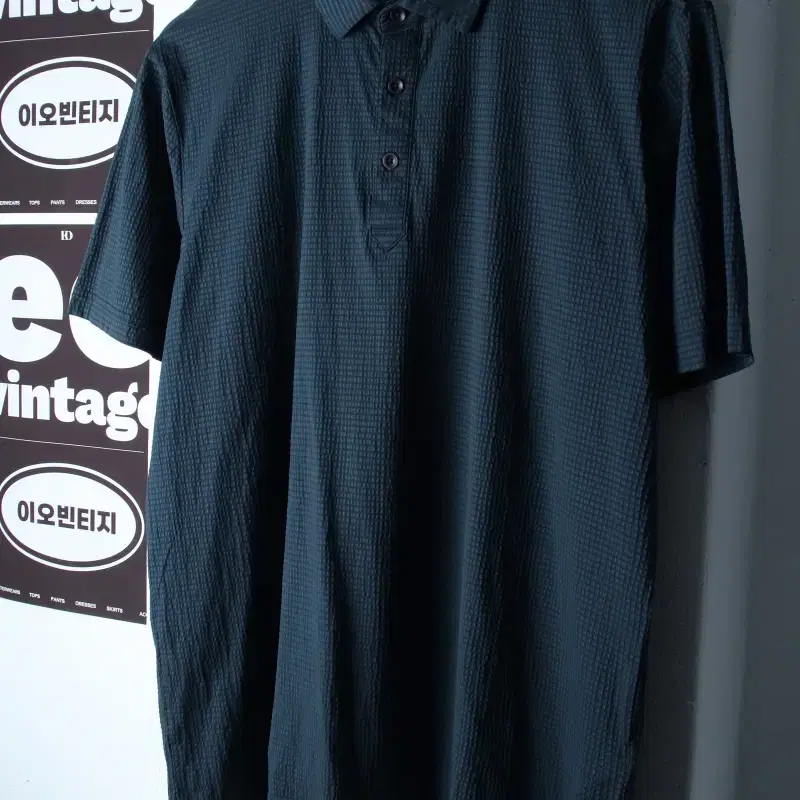 (L-XL) 갤럭시 반팔 카라 티셔츠 기능성 스트라이프-H37964