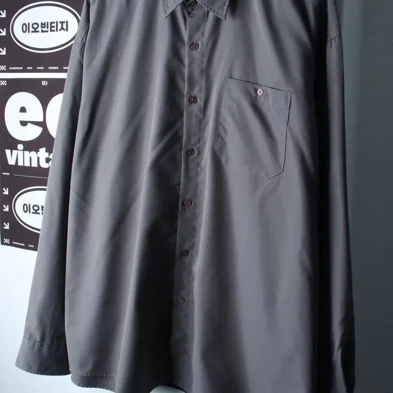 (XL-2XL) 르아르 셔츠 남방 빅사이즈 그레이 무지-H37973