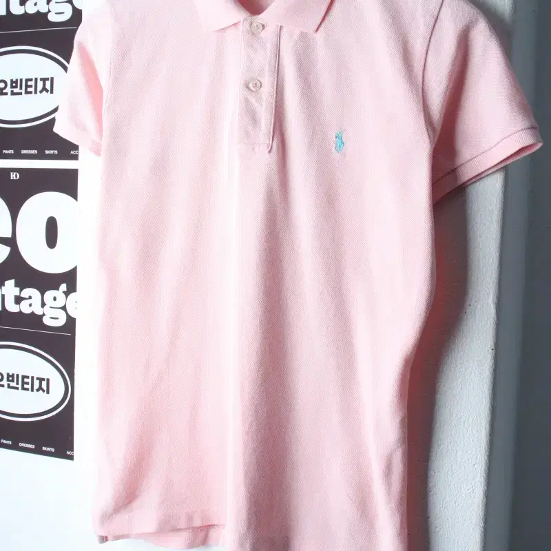 W(L) 폴로 랄프로렌 반팔 카라 티셔츠 00S 년대 핑크-H37989