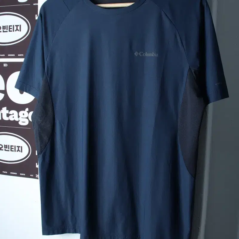 (L-XL) 컬럼비아 반팔 티셔츠 기능성 네이비 매쉬-H38008