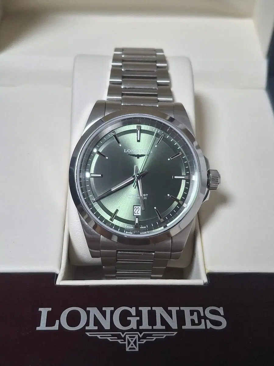 론진 콘퀘스트 41MM 녹판 그린