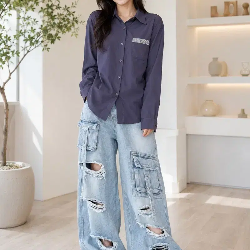 네이비 셔츠