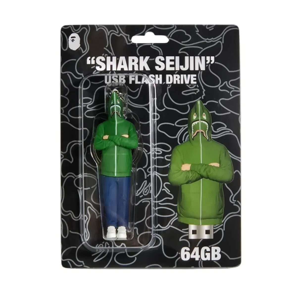 BAPE) 샤크 세이진 USB 플래시 드라이브 64GB 키링