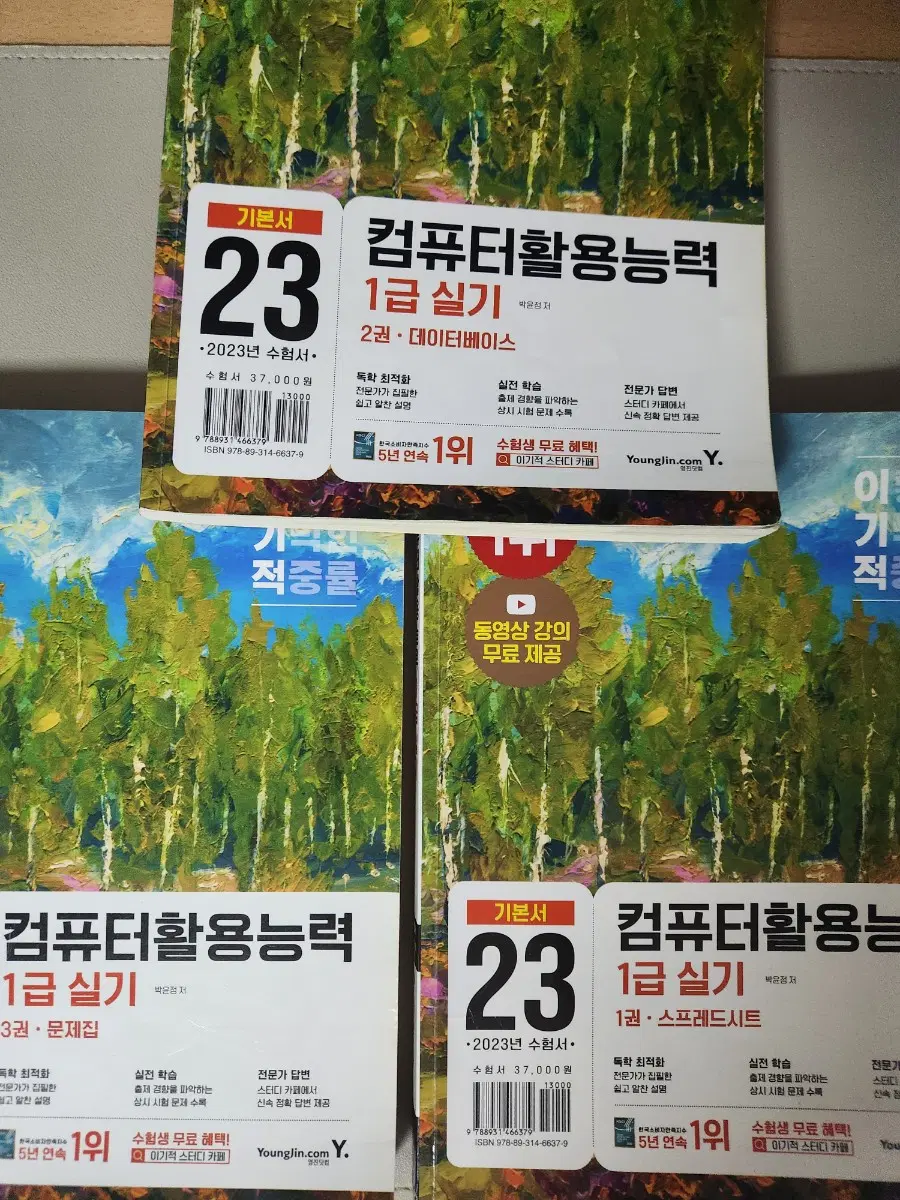 23년도 컴퓨터 활용능력 1급 세트(DB,스프레드시트,문제집)