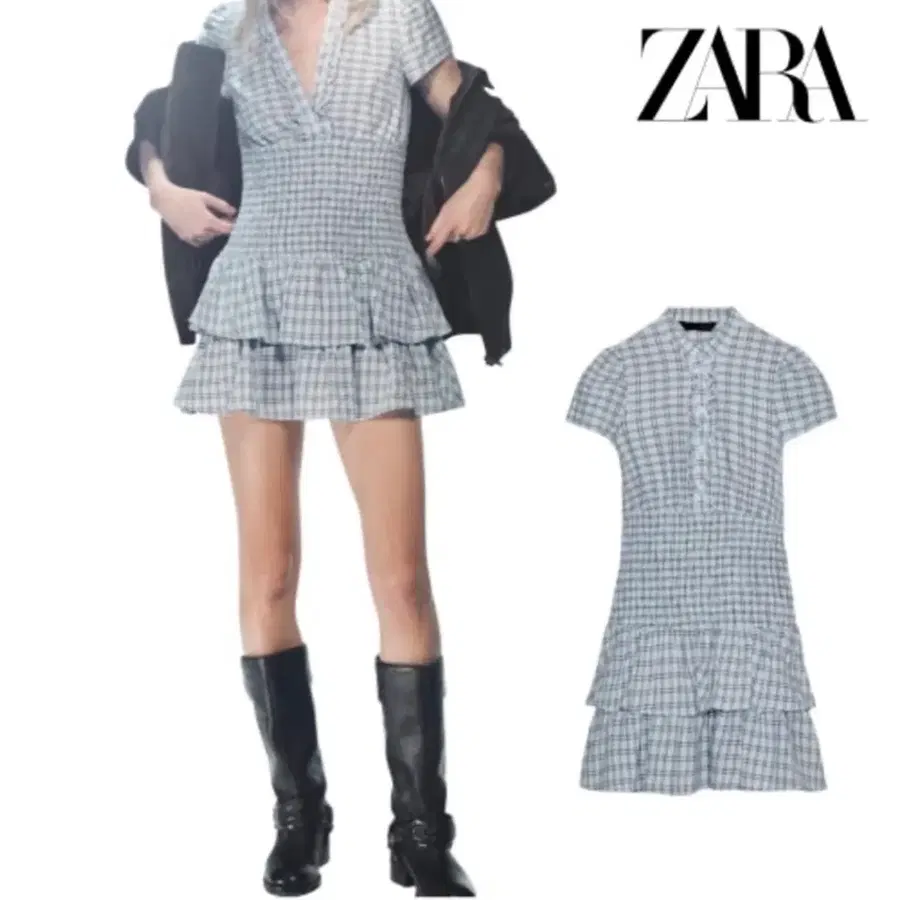 Zara 자라 체크미니원피스