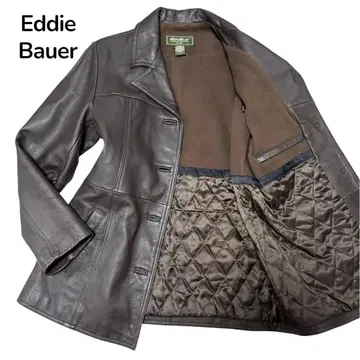 새상품급 Eddie Bauer 가죽 카 코트 다크 브라운 L