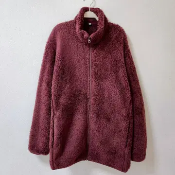 [UNIQLO (유니클로)] (XL) 플리스 자켓 보아 와인 레드