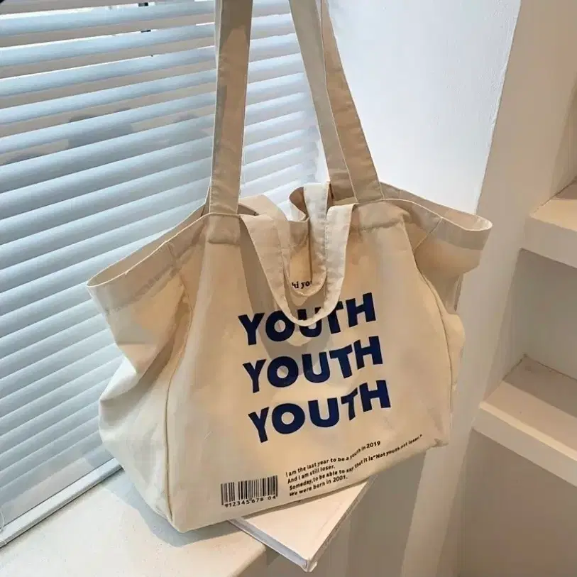 에코백 YOUTH 프린트 캔버스백(새상품)
