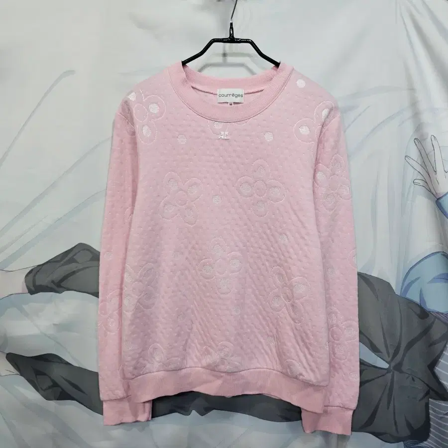courreges 꾸레쥬 핑크 로고 셔츠