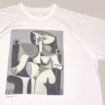 90s Pablo Picasso 피카소 아트 T셔츠 화이트 L
