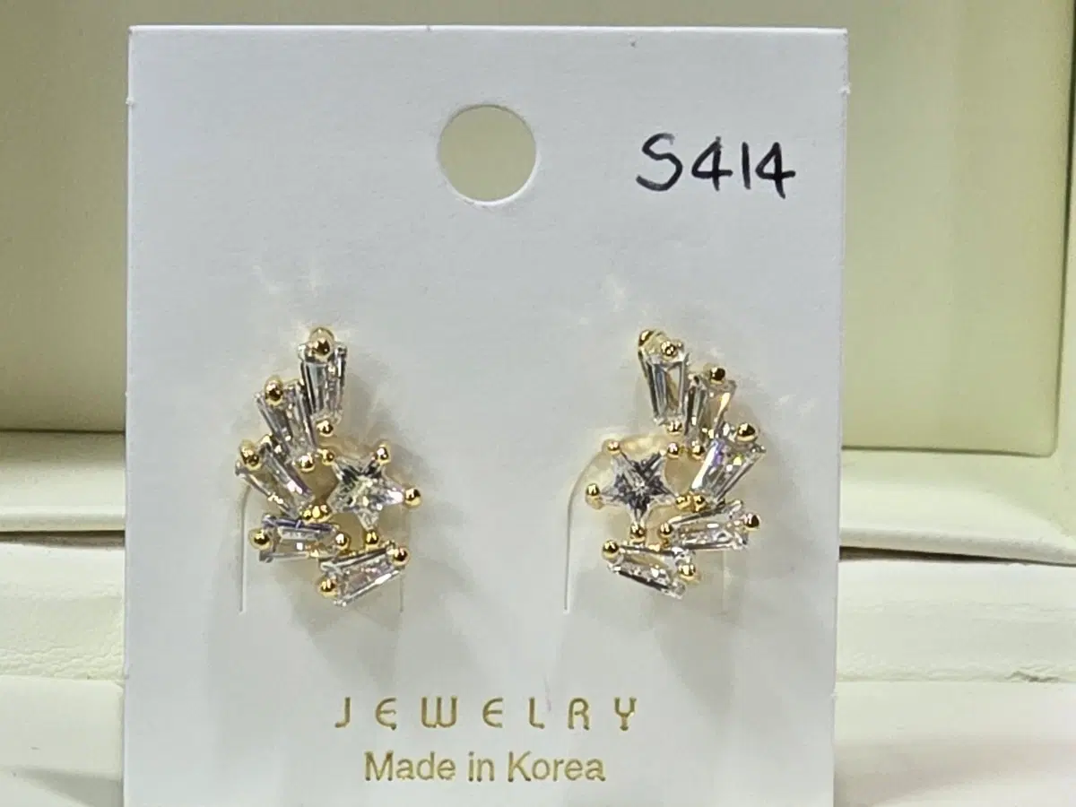 925은침 큐빅 귀걸이 S414