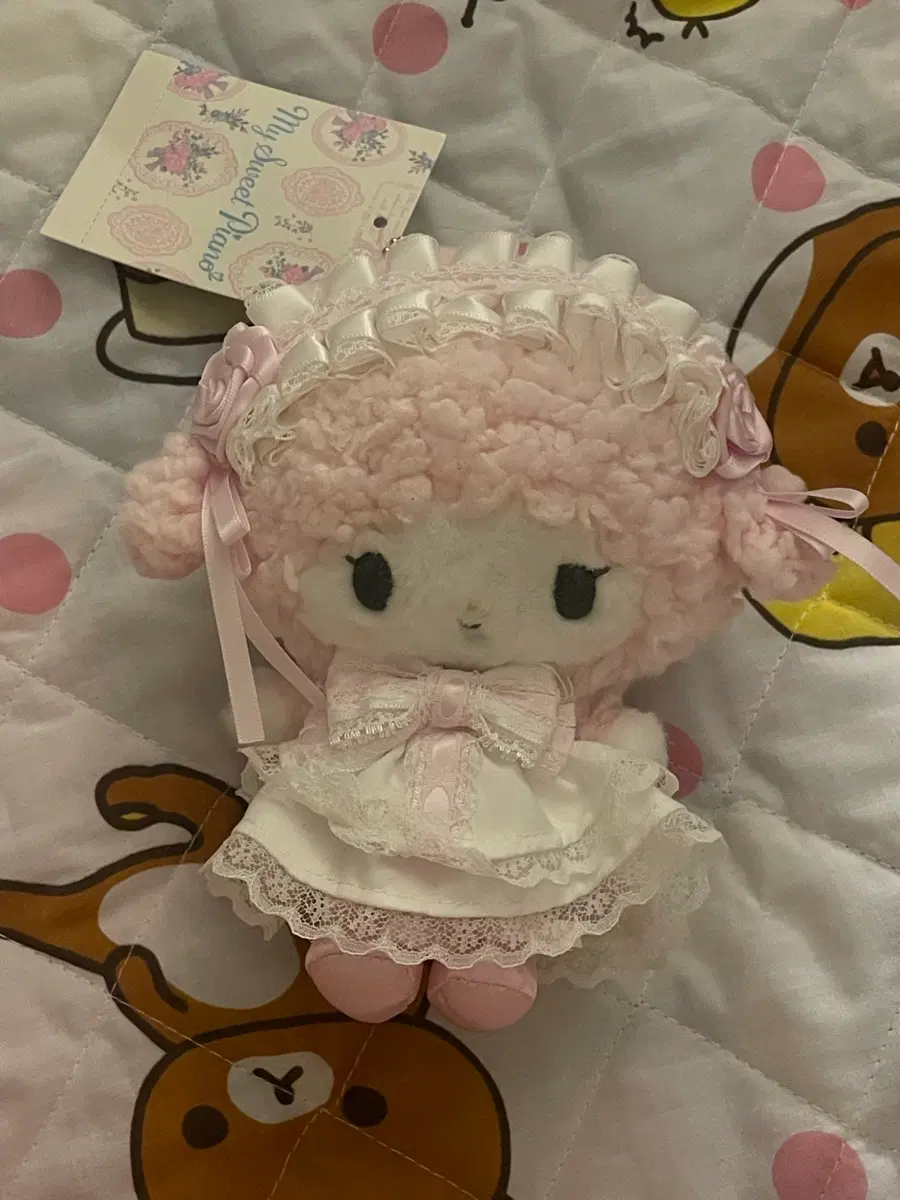 산리오 화이트프릴 웨딩 피아노 인형
