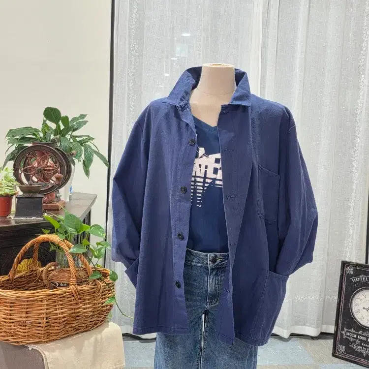 구 동독(GDR) 오리지널 VEB Bekleidungswerke Tanna 딥블루 워크자켓 (남성XL / 여성 오버핏 추천)