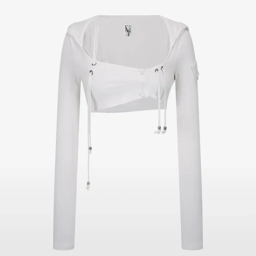 카시코 Hooded Bolero Cardigan White 후드 볼레로