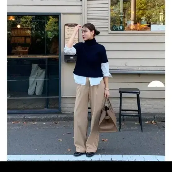 원로그 WONT 윈터 핀턱 슬랙스 그레이베이지 미니