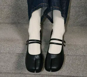 타비 스트랩 멜리 제인 가죽 신발 타비 60% 신발