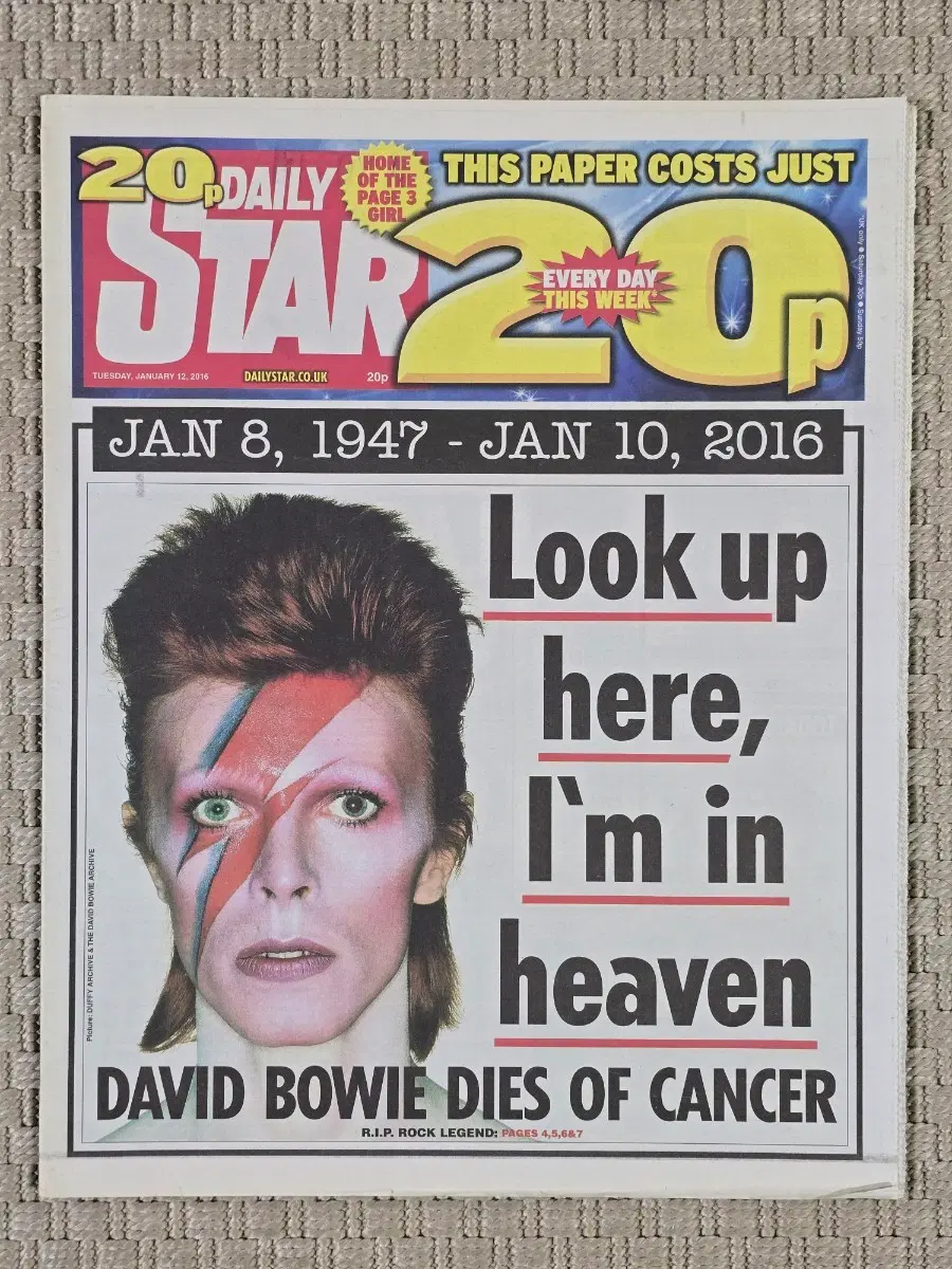 매거진 David Bowie 데이빗 보위 Daily Star