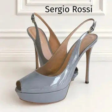 새상품 SergioRossi 세르지오로시 페이턴트 오픈토 펌프스 39