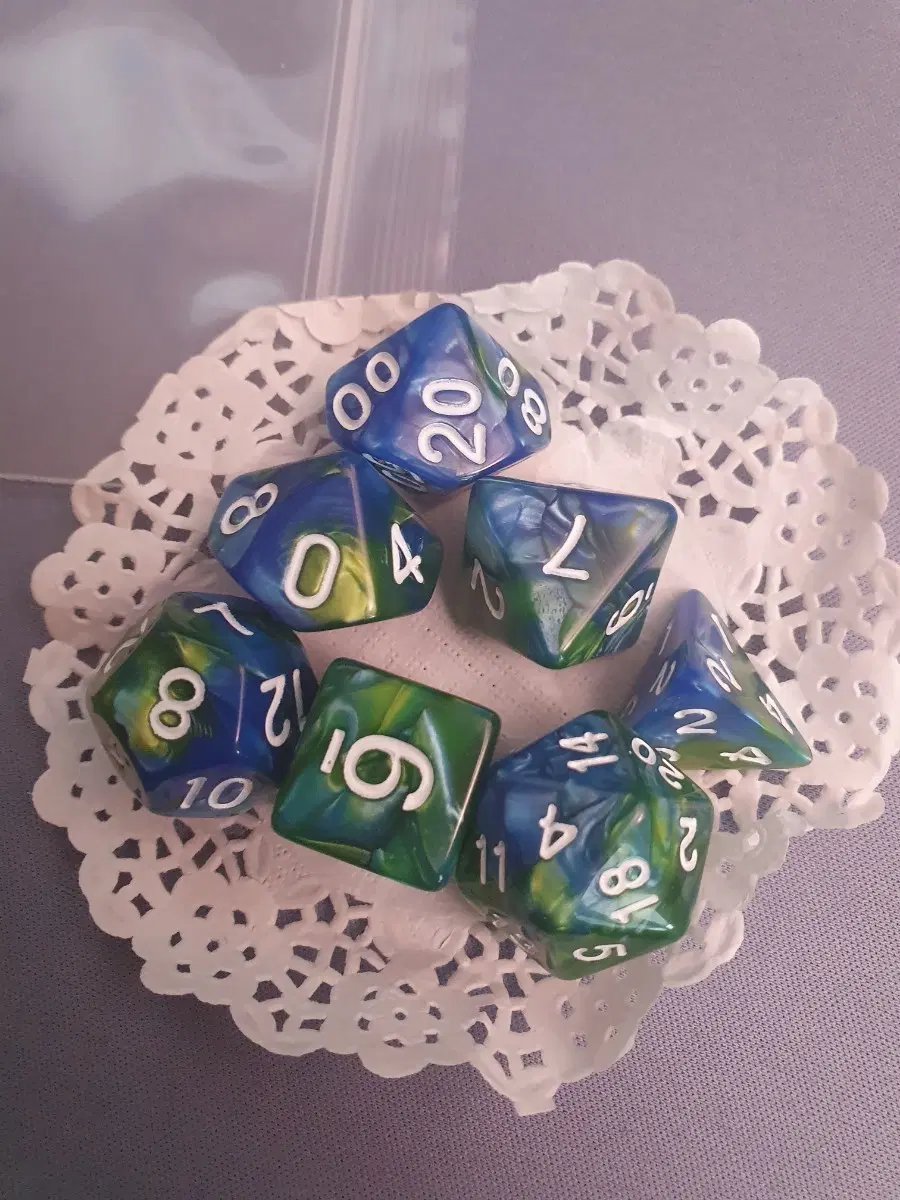 TRPG 주사위 세트 블루그린
