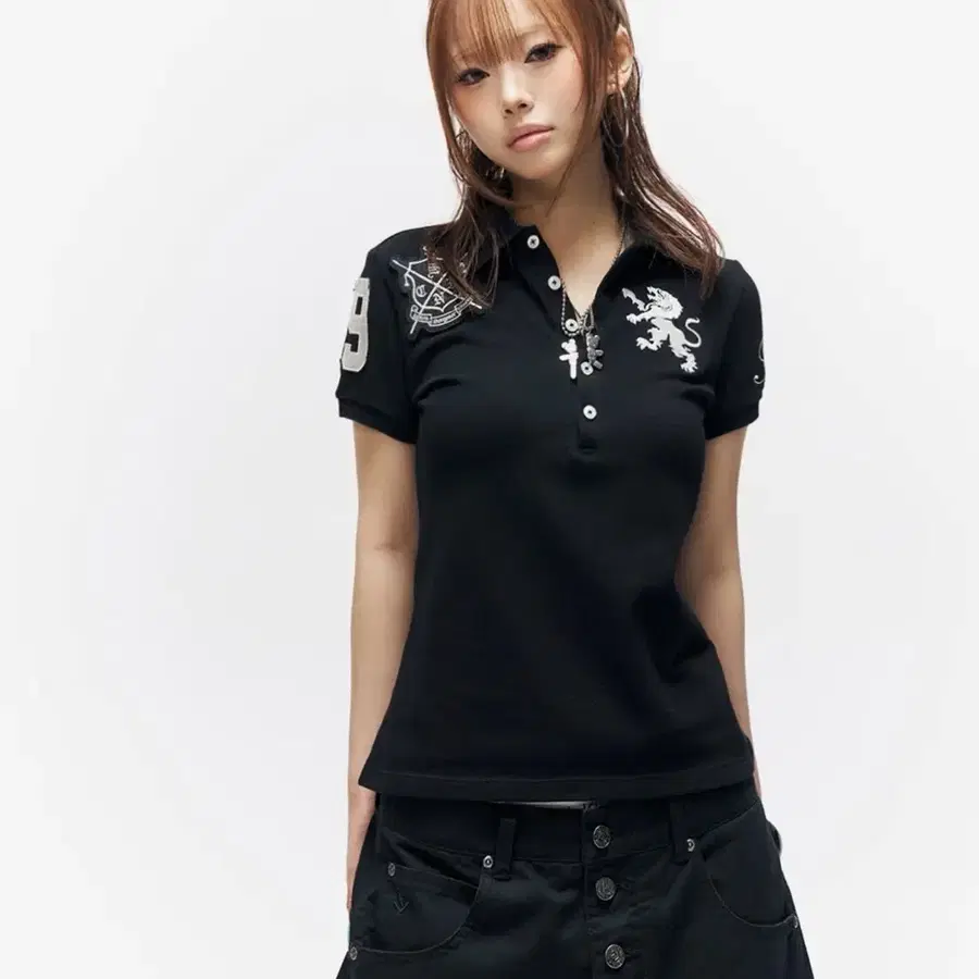 스키즈인듀싱 TEAM SCHISM POLO SHIRT BLACK