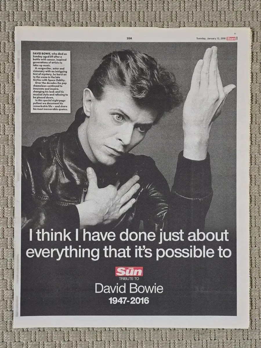 매거진 David Bowie 데이빗 보위 The Sun