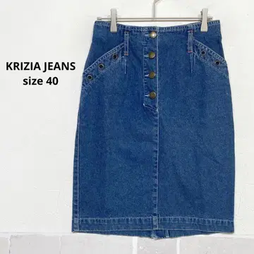KRIZIA JEANS 데님 스커트 버튼 플라이 40 이탈리아제 K344