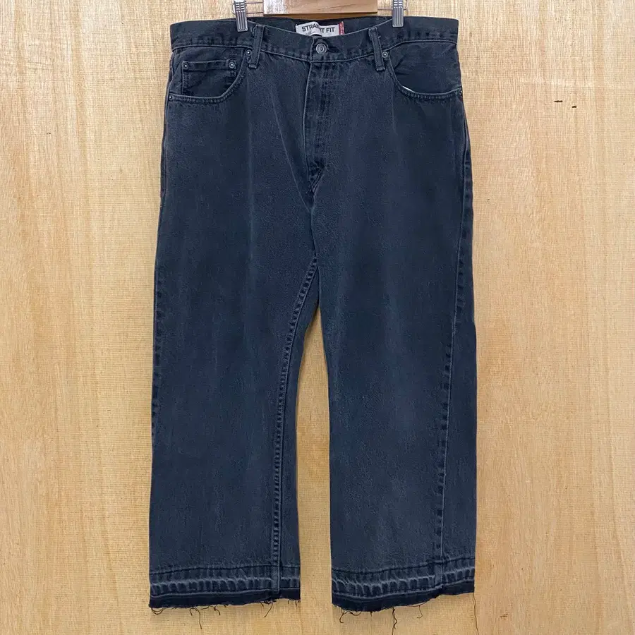 00's LEVI'S 505 denim pnats 2000년대 리바이스 흑청 밑단 커스텀 데님팬츠
