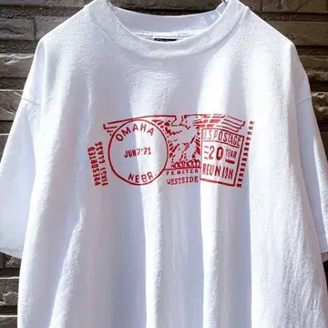 90s USA제 미국 우편 소인 우표 T셔츠 이글 XL /618