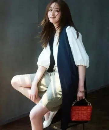 미사용 UNFILO 조젯 저지 베스트 네이비