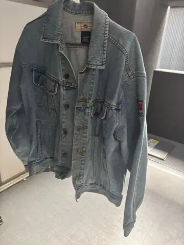 Lee 데님 자켓 자수 로고 포함