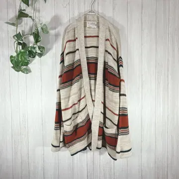 Kimlom [ XL 상당 ] 김론 가디건 니트 보더 레트로