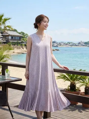 MARIHA 마리하 여름의 달그림자 드레스 롱 원피스 꽃무늬 36 기장 수선