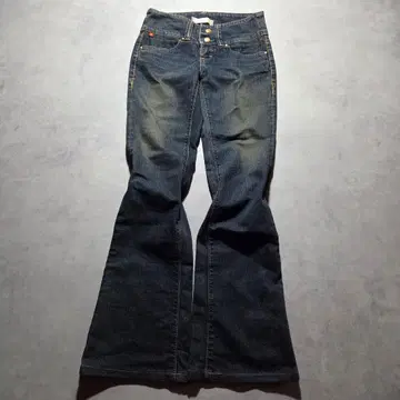 90s 아카이브 플레어 데님 페이드 Y2K 헤이세이 갸루