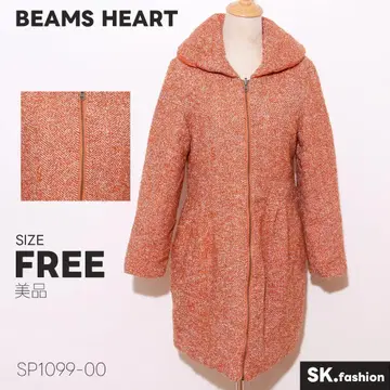 새상품급 BEAMS HEART 아우터 헤링본 무늬 충전솜 집업