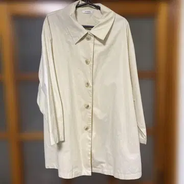 VANNIEU 코튼 스프링 코트 아이보리
