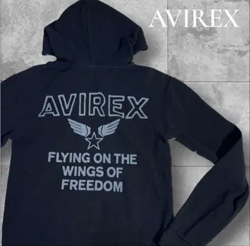 새상품급 AVIREX 프론트 지퍼 후드티 와플 원단 사이즈 L