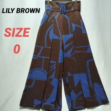 LILY BROWN 릴리 브라운 와이드 팬츠 벨트 포함 여성용 브라운