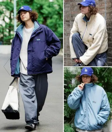 FREAKS STORE 스탠드 카라 블루종 리버서블 네이비 L