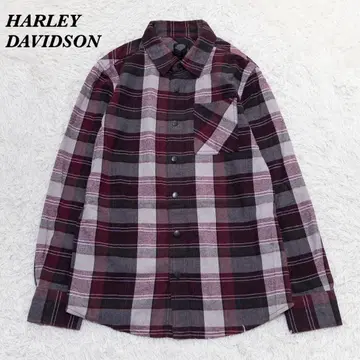 [ 새상품급 ] Harley-Davidson 긴팔 셔츠 M 와인 레드 계열 체크