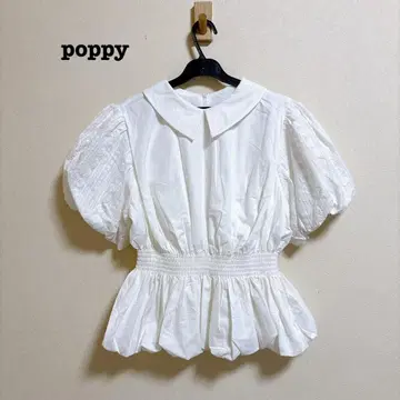 새상품급 poppy flower balloon blouse 아사기니뇨
