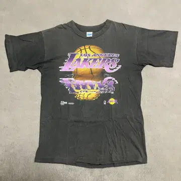 Los Angeles Lakers T셔츠 91년제 USA제 페이드 숯 블랙