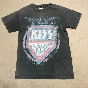 빈티지 KISS ARMY 흑먹색 Philcos 바디 밴딩t
