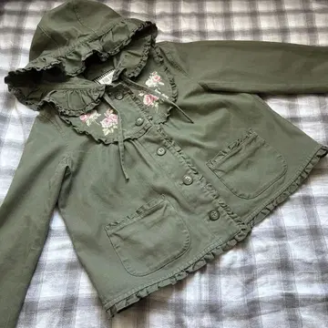 [ 새상품급 ] 블라썸 로즈 자수 후드 자켓