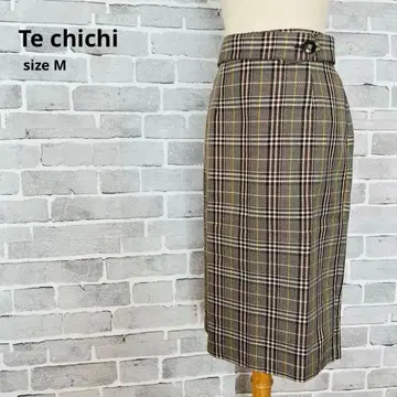 [테치치] 체크 롱 타이트 스커트 [M] Te chichi C110