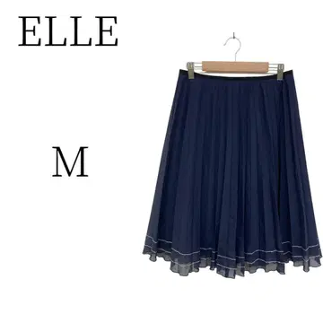 ELLE 엘르 네이비 롱 플리츠 스커트 타운 유스 M