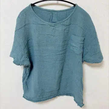 반팔 라운드넥 숏 소매 무지 S 파랑 면 여행