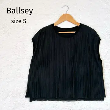 새상품급 Ballsey 투모로우랜드 블랙 플리츠 쉬폰 블라우스