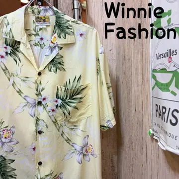 WinnieFashion 하와이 제 아로하 셔츠 M 구제 의류 (2404)