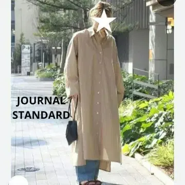 [저널 스탠다드] 코마 브로드 롱 셔츠 원피스 베이지